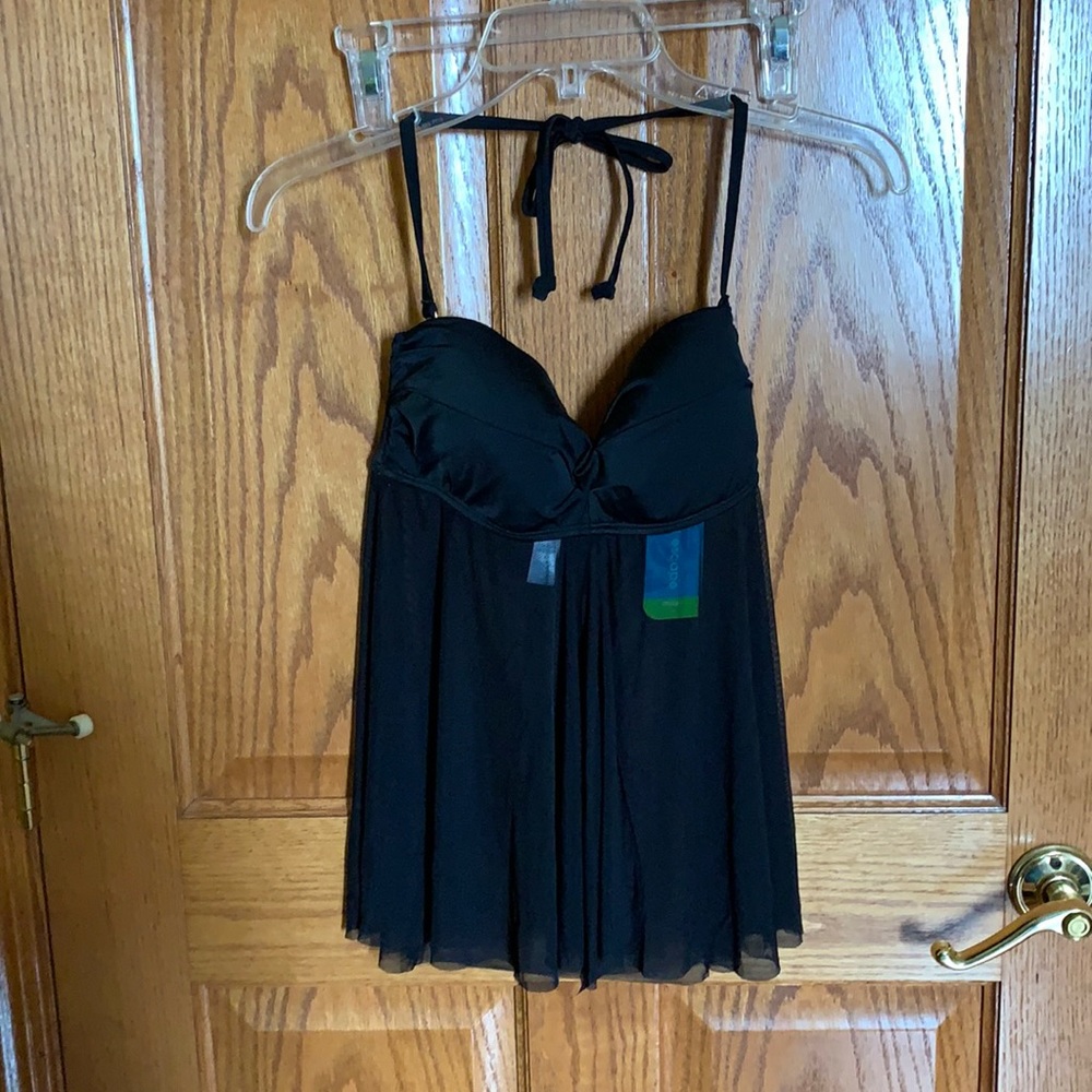 NWT. Bathing suit top with sheer mesh mid section.